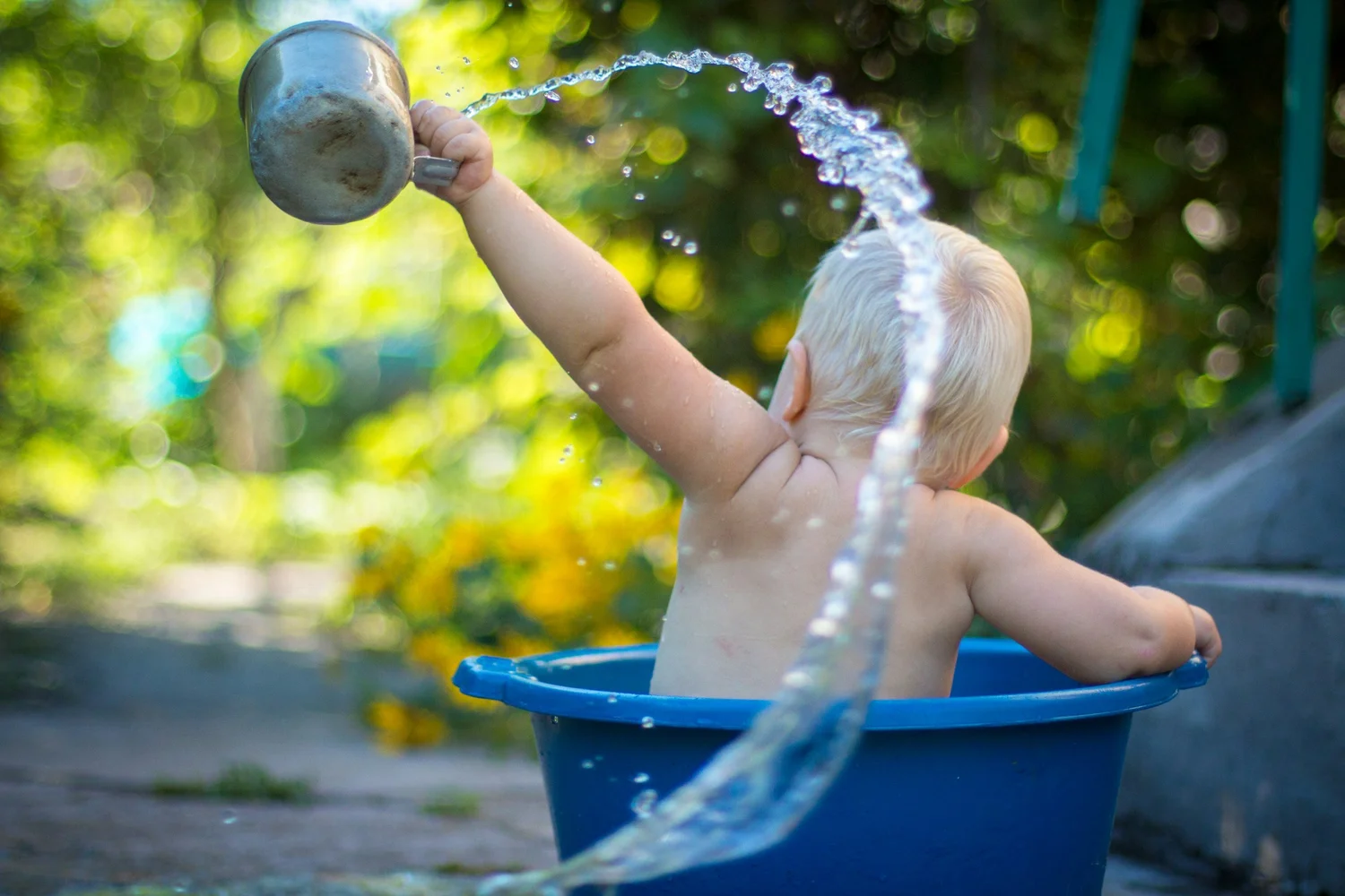 One child exploring solo